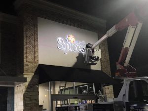 Dallas Lighted Signs illuminated cabinet channel letters outdoor install 300x225